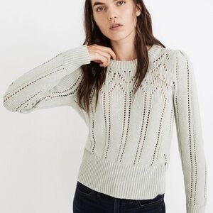 Madewell Pointelle Puff Sleeve Sweater S